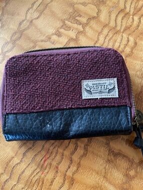 pistil Two-Tone Burgundy and Black Zip Wallet